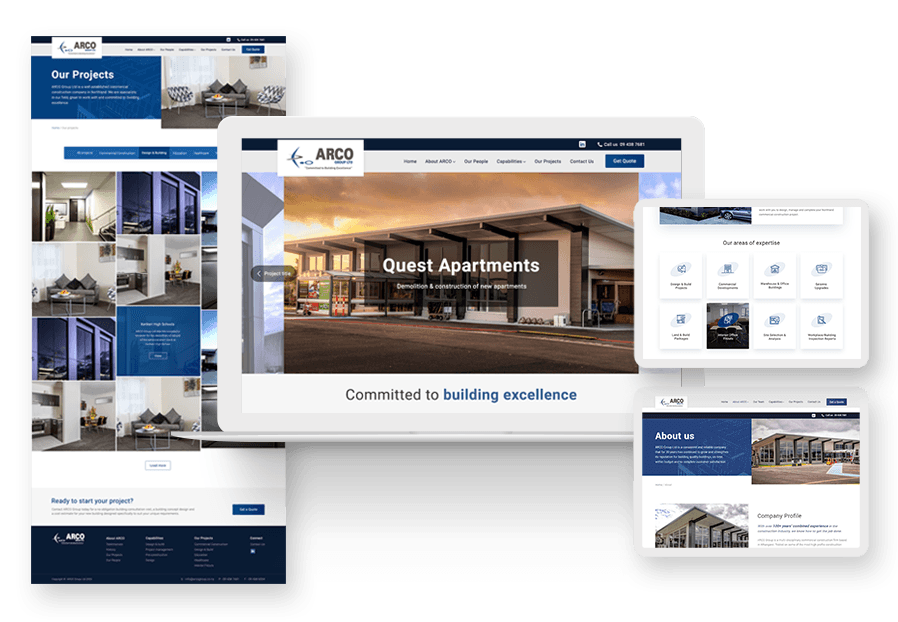 Www.biscolteredda created the website for construction company ARCO to present their services